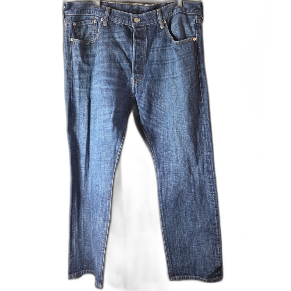 Levi's 501 Men's 38x30 Jeans Dark Blue Button Fly Straight Leg